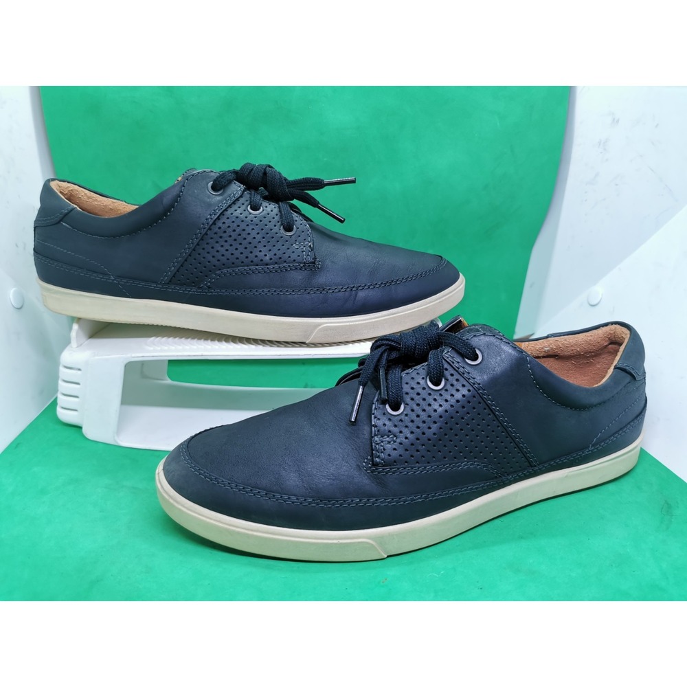ECCO Oxford Black Leather lace up Size 9/ 43  Mens Tennis Shoes Sneaker
